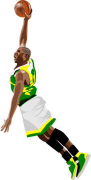 Dynamic Basketball Dunk in Motion PNG