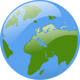 Vibrant Globe of Earth’s Continents PNG