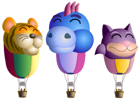 Whimsical Balloon Animal Parade PNG