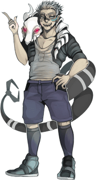 Bone-Wielding Trickster with a Skeletal Twist PNG