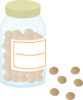 Essential Health Pill Bottle and Tablets PNG