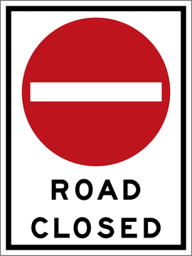 Red Circular Road Sign Indicating Closure PNG