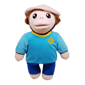 Adorable Plush Toy Monkey in Sports Uniform PNG
