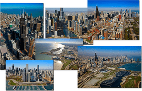 Vibrant City Skyline Aerial Views of Urban Splendor PNG