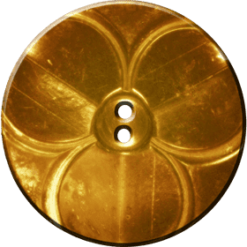 Golden Floral Button with Two Holes PNG