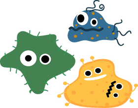 Friendly and Fun Bacteria Characters PNG
