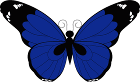 Vibrant Blue Insect with Elegant Wings PNG