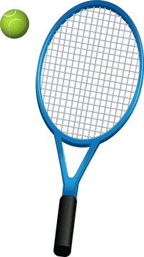 Tennis Racket and Ball in Action PNG