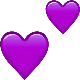 Purple Hearts Emoticon for Love and Affection PNG