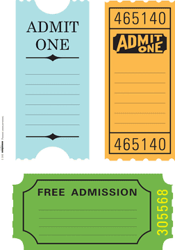 Colorful Cinema Ticket Collection PNG