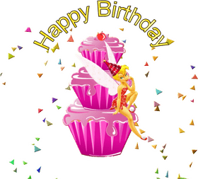 Whimsical Fairy Birthday Delight PNG