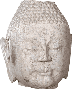 Buddha's Calm Reflection in Stone PNG