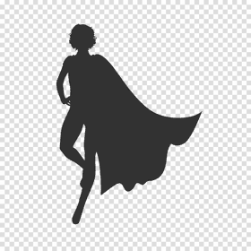 Mysterious Superhero in a Flowing Cape PNG