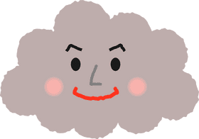 Cheerful Cloud Character PNG