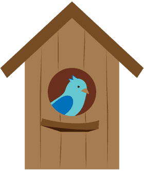 Colorful Birdhouse with a Charming Bluebird PNG