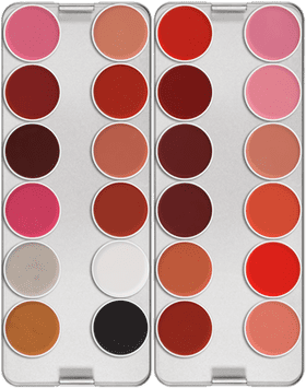 Vibrant Lip Color Palette of Reds and Pinks PNG