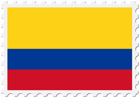 Colombia Passport Stamp Design Element PNG