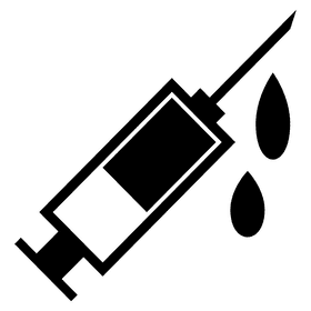 Syringe with Droplets of Medicine PNG