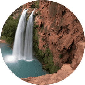 Serenity of the Cascading Waterfall PNG