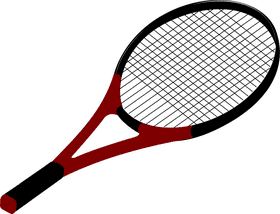 Sleek Red Tennis Racket Design PNG
