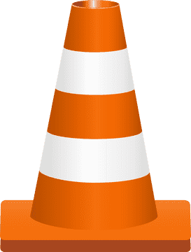 Traffic Cone Styled as an Ice Cream Cone PNG