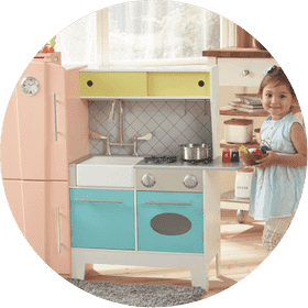 Colorful Kitchen Playset with Gas Stove Feature PNG