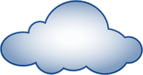 Whimsical Blue Outline Cloud Design PNG