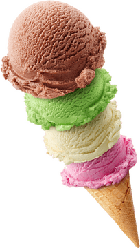 Towering Delight Ice Cream Bliss in Every Scoop PNG