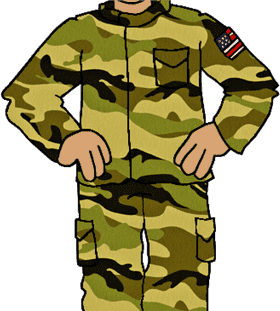 Brave Soldier in Camouflage Army Uniform PNG