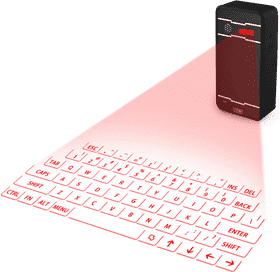 Futuristic Projected Virtual Keyboard Experience PNG