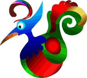 Colorful Whimsical Bird of Joy PNG