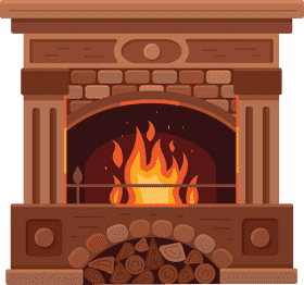 Cozy Hearth The Warmth of a Fireplace PNG