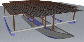 Solar Panel Catamaran for Renewable Energy Production PNG