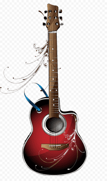 Electric Guitar with Artistic Flourishes PNG