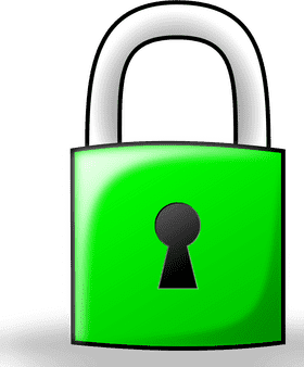Green Secure Lock of Protection PNG