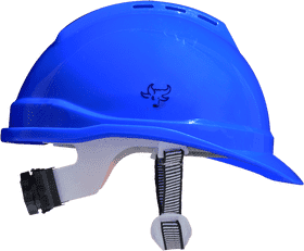 Bright Blue Safety Helmet for Protection PNG