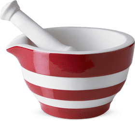 Striped Mortar and Pestle for Culinary Creations PNG