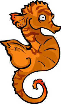 Joyful Underwater Seahorse in Vibrant Colors PNG