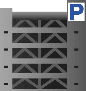 Modern Multi-Level Parking Garage Design PNG