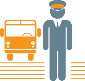 Bus Driver Ready for Passenger Pickup PNG