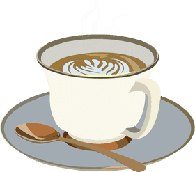 Delicate Swirls of Latte Art Delight PNG