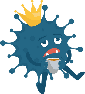 Coronavirus King Sipping Tea PNG