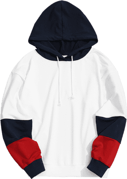 Stylish Color-Block Hoodie Cloth Design PNG