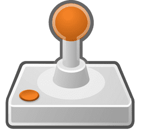 Classic Orange Joystick Control Console PNG
