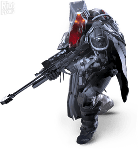 Futuristic Warrior with Eye Shadow Accents PNG