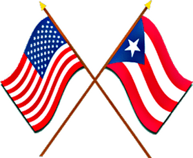 United Party Flag of America and Puerto Rico PNG
