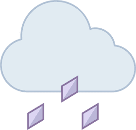 Gentle Cloud with Diamond Raindrops PNG