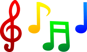 Colorful Harmony of Music Notes PNG