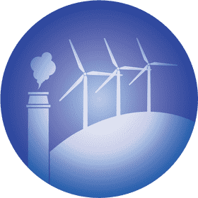 Wind Turbine Energy and Emission Contrast PNG