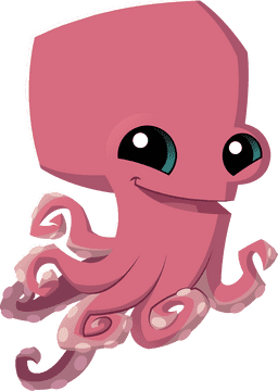 Cheerful Character of Octopus Tentacles PNG